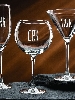 Glass Stemware etched with couple's initials.