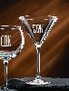 Glass Stemware etched with couple's initials.