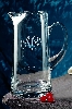 Glass pitcher holds 95 ounces. Will be etched with couple's monogram.